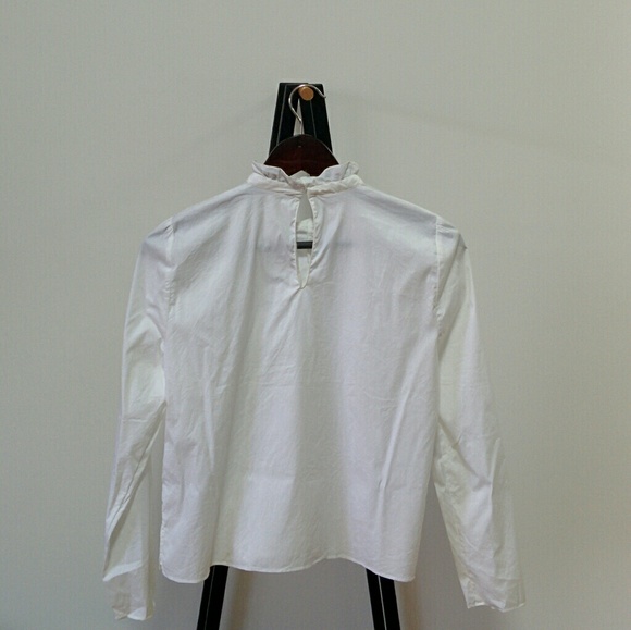 Zara Tops Zara White Ruffle Shirt Poshmark